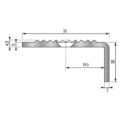 Nez de marche B2 &agrave; visser brut 300cm - DINAC - 2403110 pas cher Secondaire 1 L