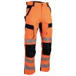 Pantalon haute-visibilité Ultrason EJ78+5 stretch orange fluo/bleu foncé T44 - LMA LEBEURRE - 1909-44 pas cher