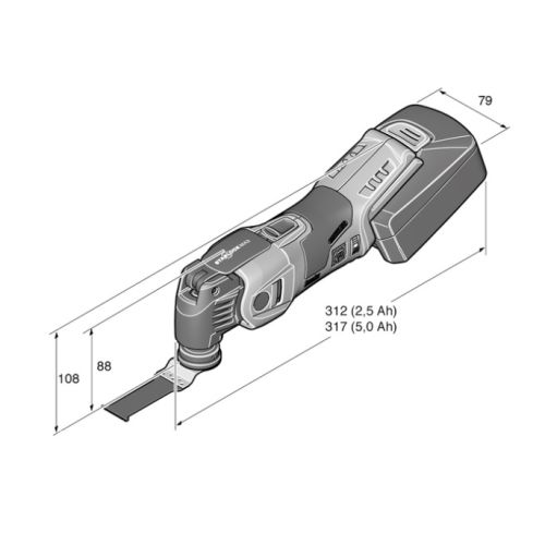 Scie oscillante sans-fil Fein SuperCut AFSC 18 QSL 18 V + 2 batteries 5 Ah + chargeur + coffrets photo du produit Secondaire 1 L