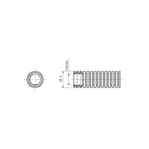 Gaine électrique  ICTA transversalement élastique annelé avec tire-fils gris foncé diamètre 25 mm GEWISS DX20525 photo du produit Secondaire 1 L
