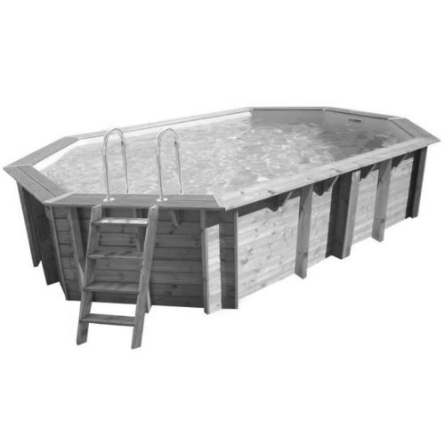 Piscine OCEA 400x610 H130cm Liner gris 75/100 - UBBINK - 7504744 pas cher