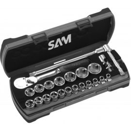 Coffret de douilles et accessoires Sam Outillage 1/2'' avec cliquet chantier - 75-SHC23 pas cher Principale M