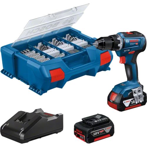 Perceuse-visseuse 18 V GSR18V-55 + 2 batteries 5 Ah + chargeur + L-Case Pick & Click BOSCH 06019H520B photo du produit