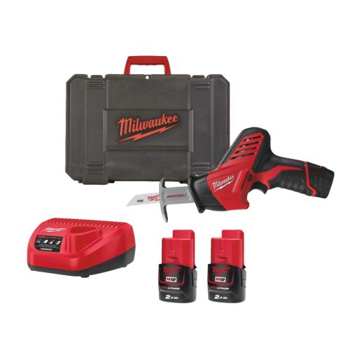 Scie sabre HACKZALL 12 V M12 C12 HZ-202C + 2 batteries 2 Ah + chargeur + coffret MILWAUKEE 4933441195 photo du produit