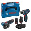 Kit de 2 outils 12V (GSR 12V-15 /GWS 12V-76) + 2 batteries 2,0Ah + chargeur GAL 12V-40 en coffret L-BOXX BOSCH 0615990N2U photo du produit