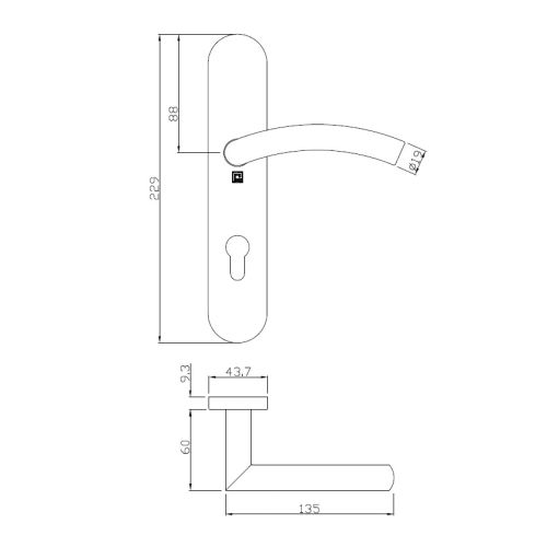 Ensemble sur plaques série JADE 1494 type clé I finition inox brossé Héraclès B-INOX-SP20 photo du produit Secondaire 5 L