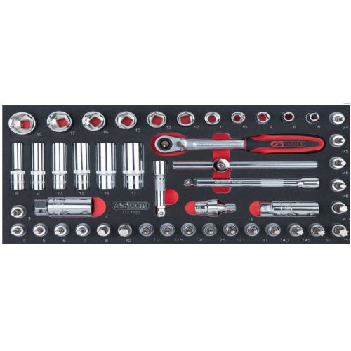 Module de douilles et accessoires ULTIMATE 3/8 '' 47 pi&egrave;ces KS TOOLS 713.1022 photo du produit