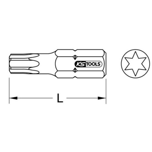 Embout de vissage Torx® T45 L 30mm - entraînement 10mm – KS TOOLS - 930.2045 pas cher Secondaire 1 L