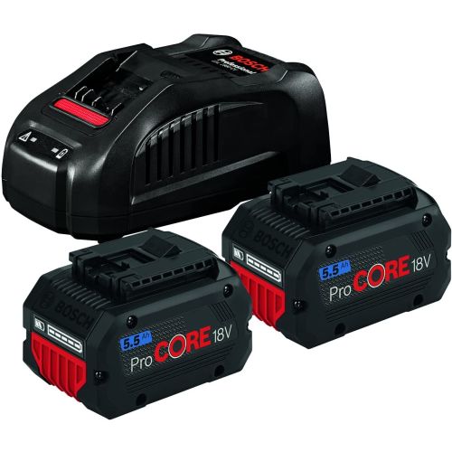 Pack de 2 batteries 18V Bosch ProCore 5,5 Ah + chargeur rapide - 1600A0214C photo du produit