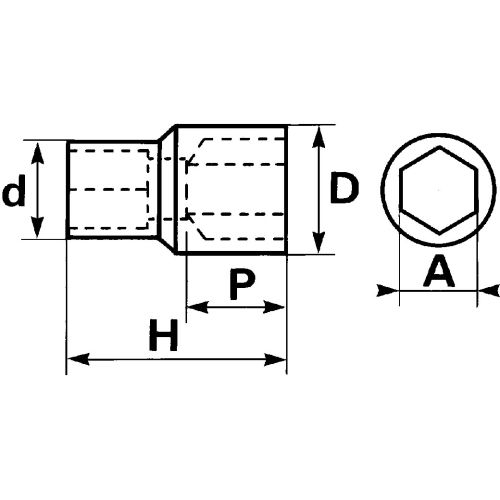 Douille 1/4'' courte 6 pans 3,2 mm SAM OUTILLAGE R-3,2 photo du produit Secondaire 1 L