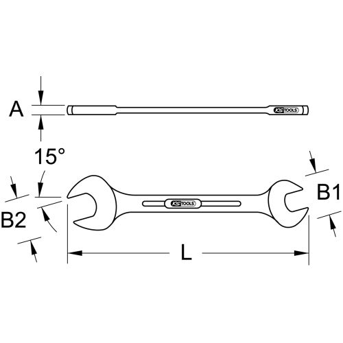 Clé à fourches inox 5,5 x 7 mm KS TOOLS 964.2201 photo du produit Secondaire 1 L