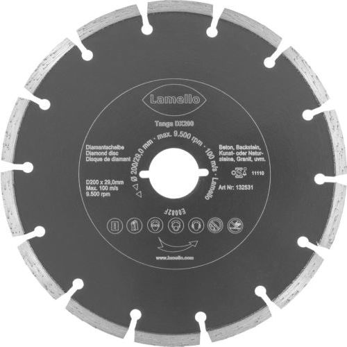 Disque diamant 200mm Profondeur 70mm - LAMELLO - 132531 pas cher