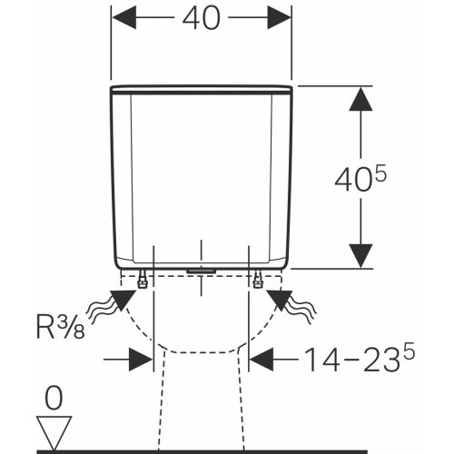 Réservoir blanc apparent alimentation basse gauche ou droite - GEBERIT - 128.013.11.5 pas cher Secondaire 2 L