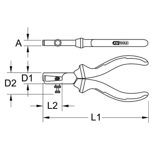 Pince à dénuder à poignée bi-composants L 165mm - KS TOOLS - 115.1014 photo du produit Secondaire 1 L