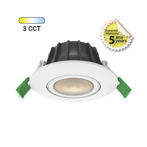 Spot LED CHROMA ORIENTABLE CCT BBC 230 V 6 W gradable orientable 360° MIIDEX LIGHTING 763410 photo du produit