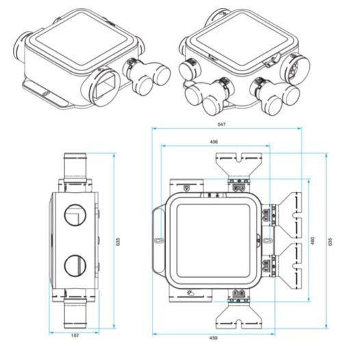 Groupe de ventillation 52W EASYHOME Hygro COMPACT Premium HP+ ALDES 11033025 photo du produit Secondaire 2 L