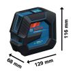 Laser lignes 3,7 V GLL 20-22 G Professional (sans batterie ni chargeur) + 4 piles 1,5 V LR6 AA + poche + platine BOSCH 0601065600 photo du produit Secondaire 1 S