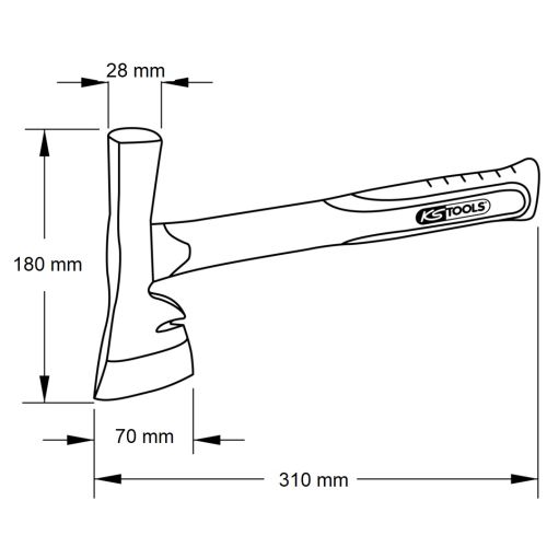 Hachette de plâtrier 600 g KS TOOLS 142.2012 photo du produit Secondaire 1 L