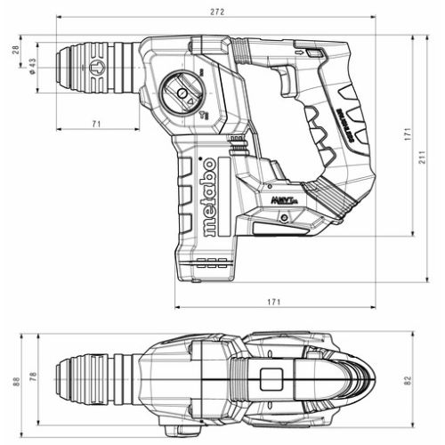 Perforateur SDS Plus 18 V BH 18 LTX BL 16 (sans batterie ni chargeur) en coffret METABOX METABO 600324840 photo du produit Secondaire 1 L