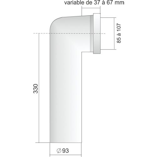 Pipe longue coudée 93mm - REGIPLAST - ASPL93 pas cher Secondaire 2 L