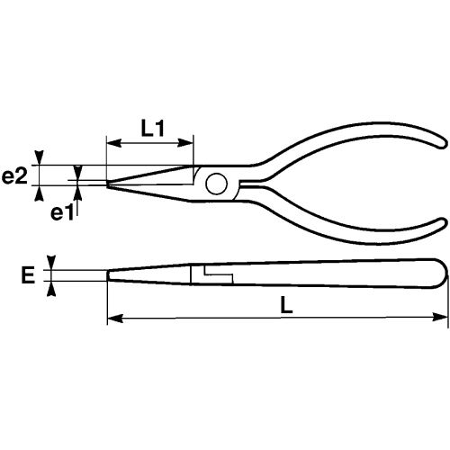 Pinces à bec plat bimatières chromées polies 160mm - SAM OUTILLAGE - 236-16G pas cher Secondaire 1 L