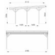 Carport en bois JEAN pour 2 voitures 29,6m² - FOREST STYLE - 4920 pas cher Secondaire 1 S