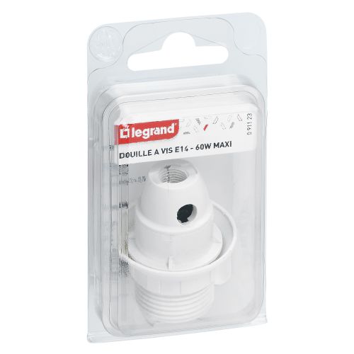 Douille E14 blanc avec bague en plastique pour ampoule - LEGRAND - 091123 pas cher Secondaire 3 L
