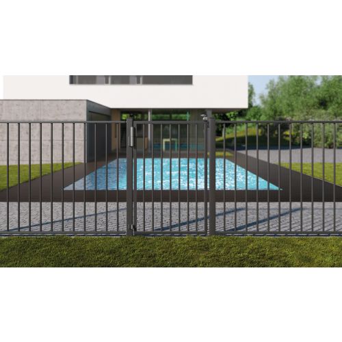 Ferme portillon 2/1 charnière noir 9005 largeur 1,1m 75kg maximal - LOCINOX - P00008665-9005 pas cher Secondaire 5 L