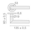 Béquille double sur rosace Jade Slim 1394 ovale SL00N - HERACLES - B-INOX-SL00N pas cher Secondaire 5 S