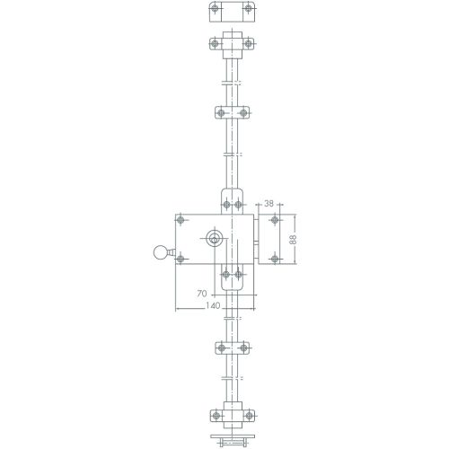 Serrure 3 points VEGA horizontal tirage cylindre de 45 mm droite - JPM - 503000-17-1A pas cher Secondaire 2 L