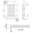 Radiateur électrique FASSANE HX vertical simple 620 W ACOVA HX-200-029 photo du produit Secondaire 1 S