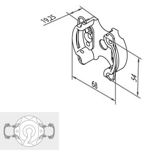 Support moteur accouplement rapide avec ressort maxi 50Nm - CHERUBINI - A4506_0555 pas cher Principale L