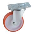 Roulette D100 mm polyuréthane rouge platine pivotante AVL 504832O photo du produit