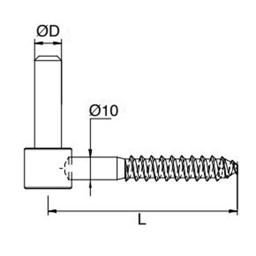 Gond vis bois diamètre 14mm cataphorèse noir - TORBEL - 6110144 pas cher Secondaire 1 L