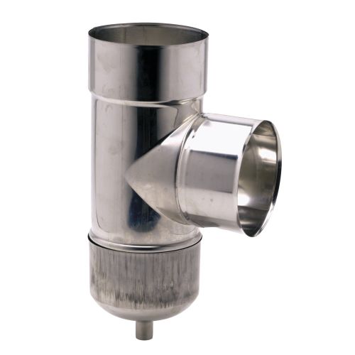 Té pour tubage à 90° TEN inox + purge photo du produit Principale L