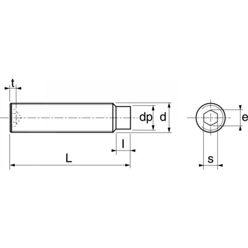 Vis à métaux sans-tête hexagonale creuse bout téton inox A2 DIN 915 4X5 boîte de 100 ACTON 622064X5 photo du produit Secondaire 2 L