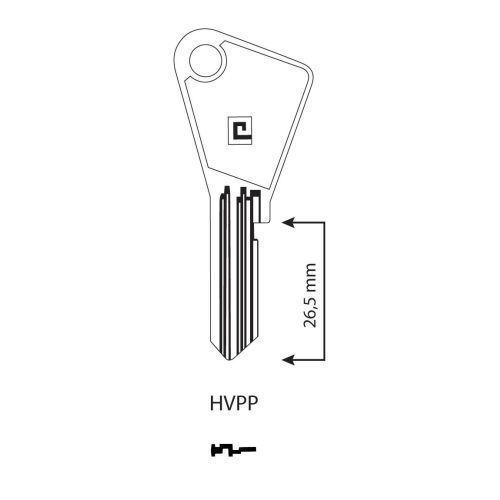 Ebauche de clé type Vachette organigramme boite de 100 Héraclès HVPP photo du produit Secondaire 1 L