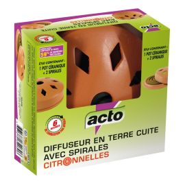 Diffuseur terre cuite Acto Insecticides avec spirales citronnelle - SPI2 photo du produit Principale M
