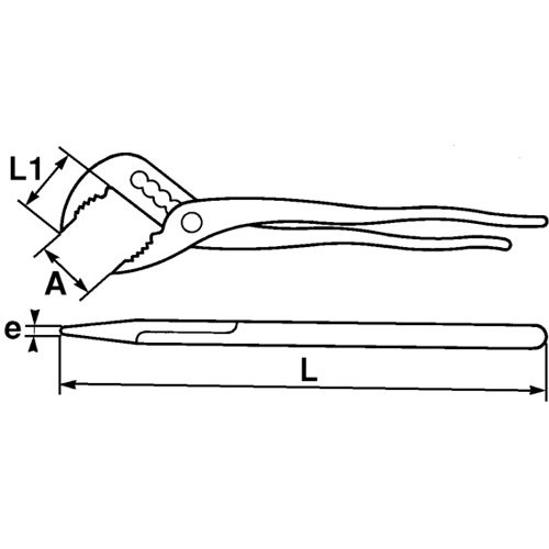 Pince multiprise pour plombier à branches entrepassées à double crémaillère - SAM OUTILLAGE - 201-25V pas cher Secondaire 1 L