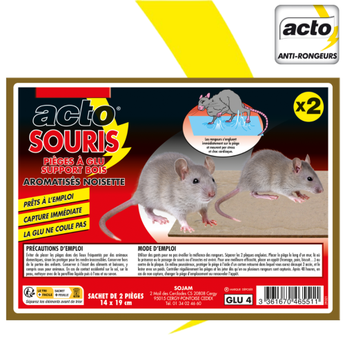 Piège à glu pour souris support bois ACTO RONGEURS GLU4 photo du produit Secondaire 2 L