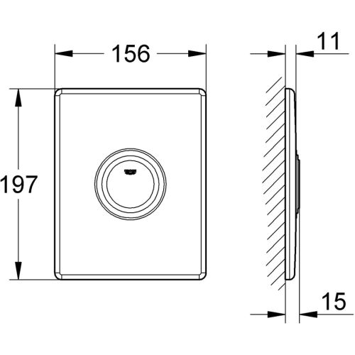 Plaque de commande pneumatique ATRIO simple touche GROHE 38670000 pas cher Secondaire 1 L