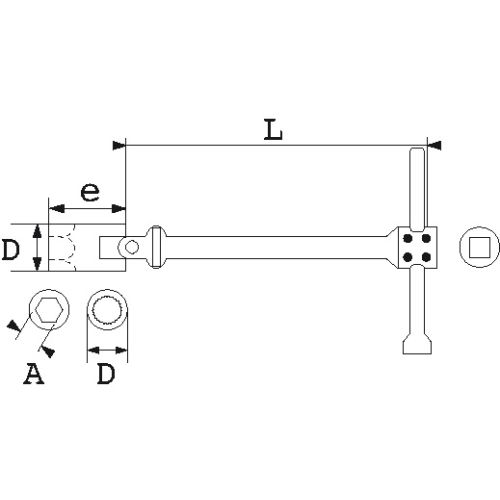 Clé douille en "T" 6 pans de 17mm - SAM OUTILLAGE - 72104ME17 pas cher Secondaire 1 L