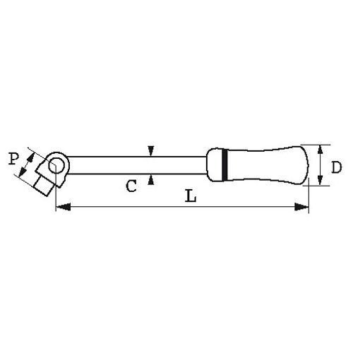 Poignée articulée emmanchée 3/4'' SAM OUTILLAGE C-141 photo du produit Secondaire 1 L