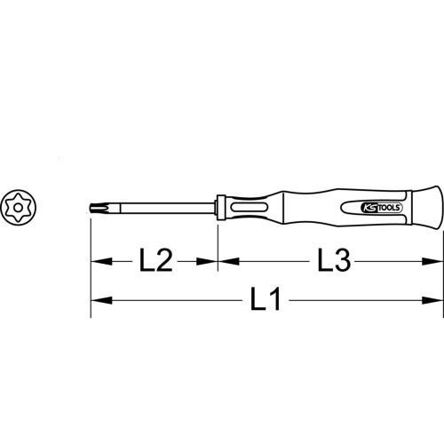 Tournevis électronique Torx percé T7 KS TOOLS 500.7151 photo du produit Secondaire 1 L