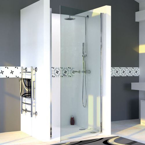 Paroi de douche DYLANE 80cm porte pivotante sans cadre - CUISIBANE - PC-PPTR6SC-80 pas cher Secondaire 2 L