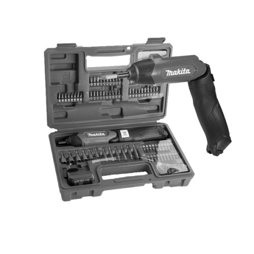 Tournevis 3,6V à batterie intégrée 4,5Nm + chargeur + kit d'accessoires + coffret plastique - MAKITA - DF001DW pas cher