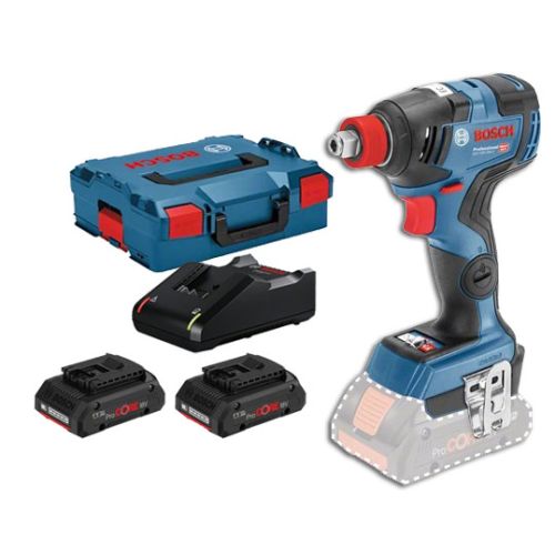 Boulonneuse 18 V GDX 18V-200 C Professional + 2 batteries Procore 4 Ah + chargeur + L-BOXX BOSCH 06019G420Q photo du produit