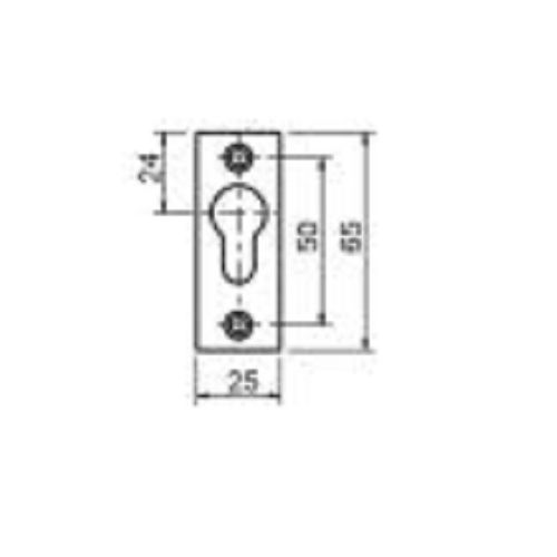 Entr&eacute;e de cl&eacute; rectangle &agrave; visser pour cylindre europ&eacute;en aluminium noire &ndash; DOM - N048130004 pas cher Secondaire 1 L