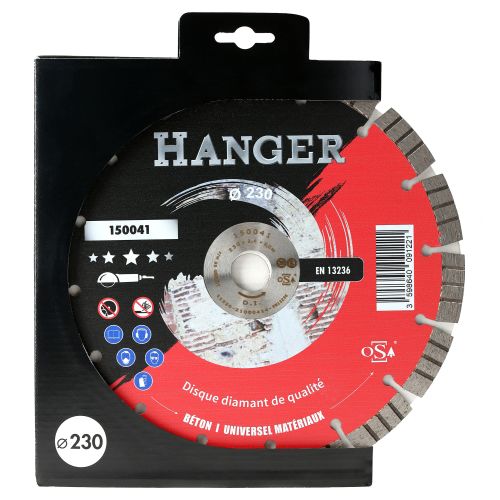 Disque diamant universel Premium 230mm hauteur 12mm pour le b&eacute;ton segment - HANGER - 150041 pas cher Secondaire 2 L