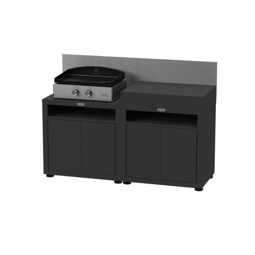 Cuisine 2 éléments avec crédences noir duo - LE MARQUIER - MC802ECE13 pas cher Secondaire 1 L